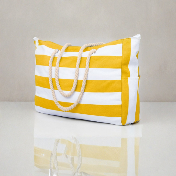 Cabana Striped Rope Handle Tote