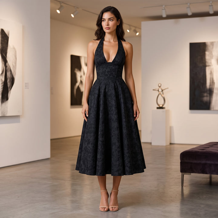 Elodie Sinclair Halter Midi Dress
