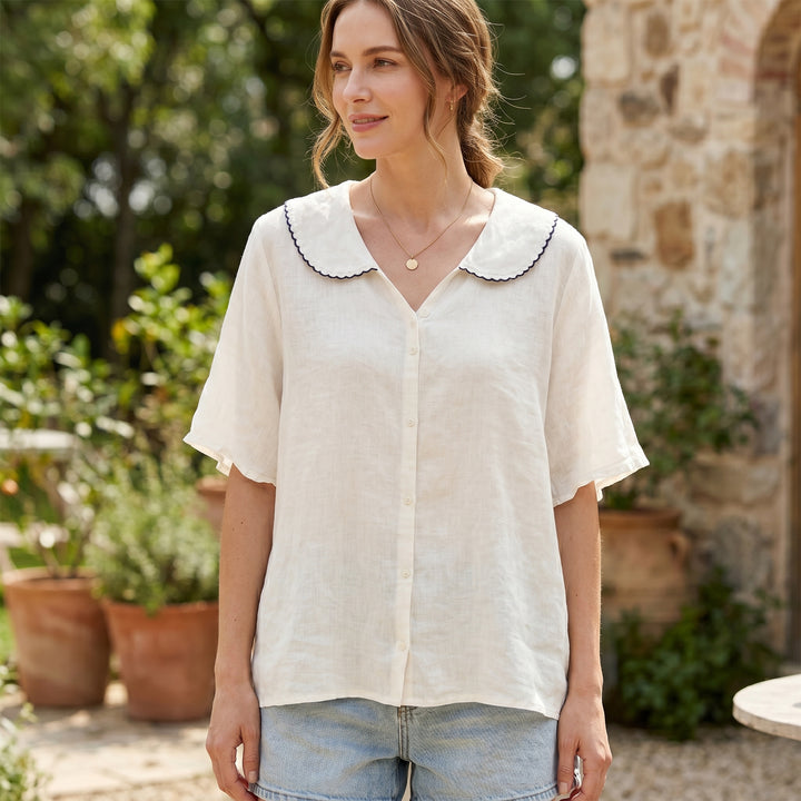 Rosalie Linen Collar Blouse