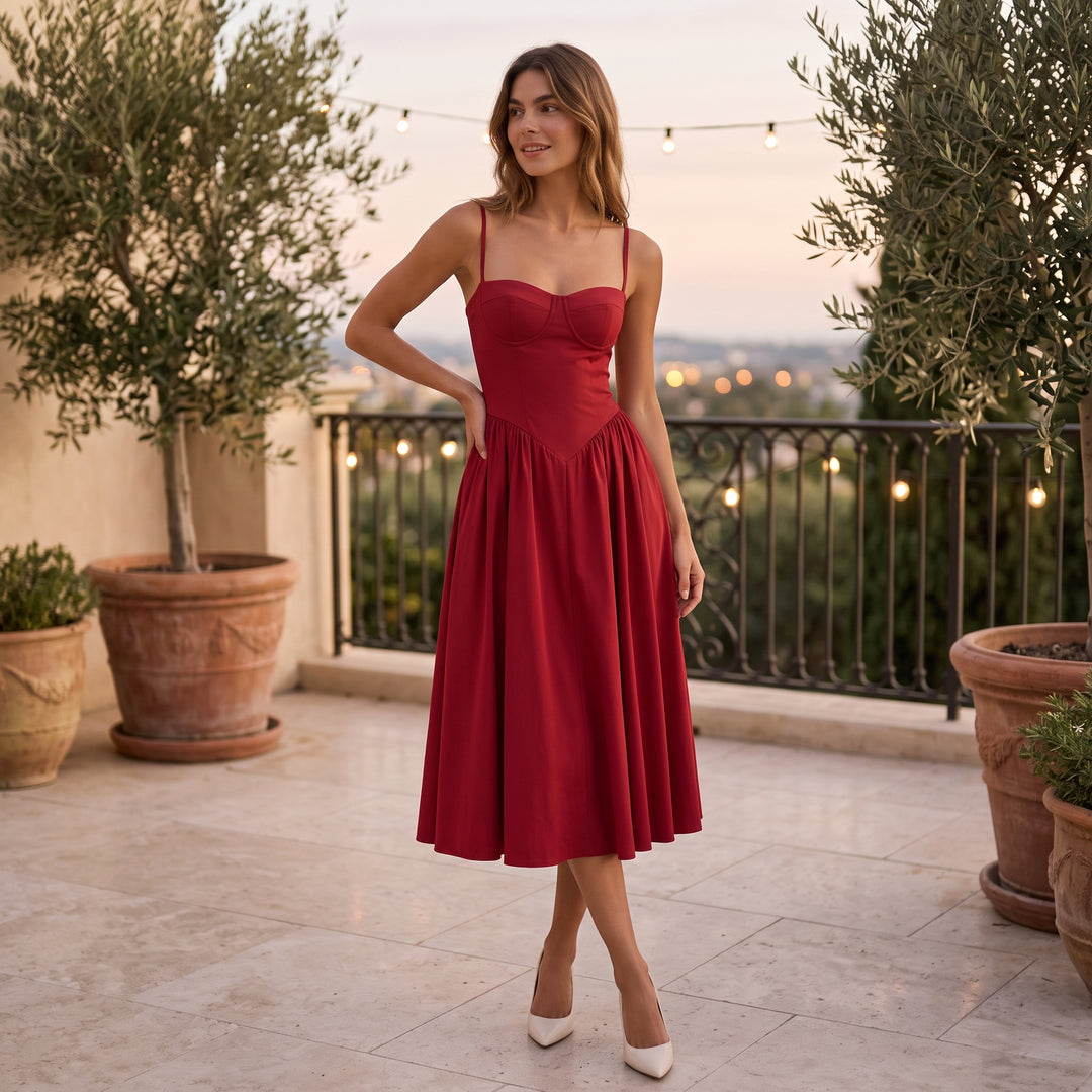 Aurelia Hart Corset Midi Dress