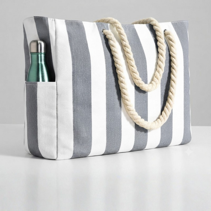 Cabana Striped Rope Handle Tote