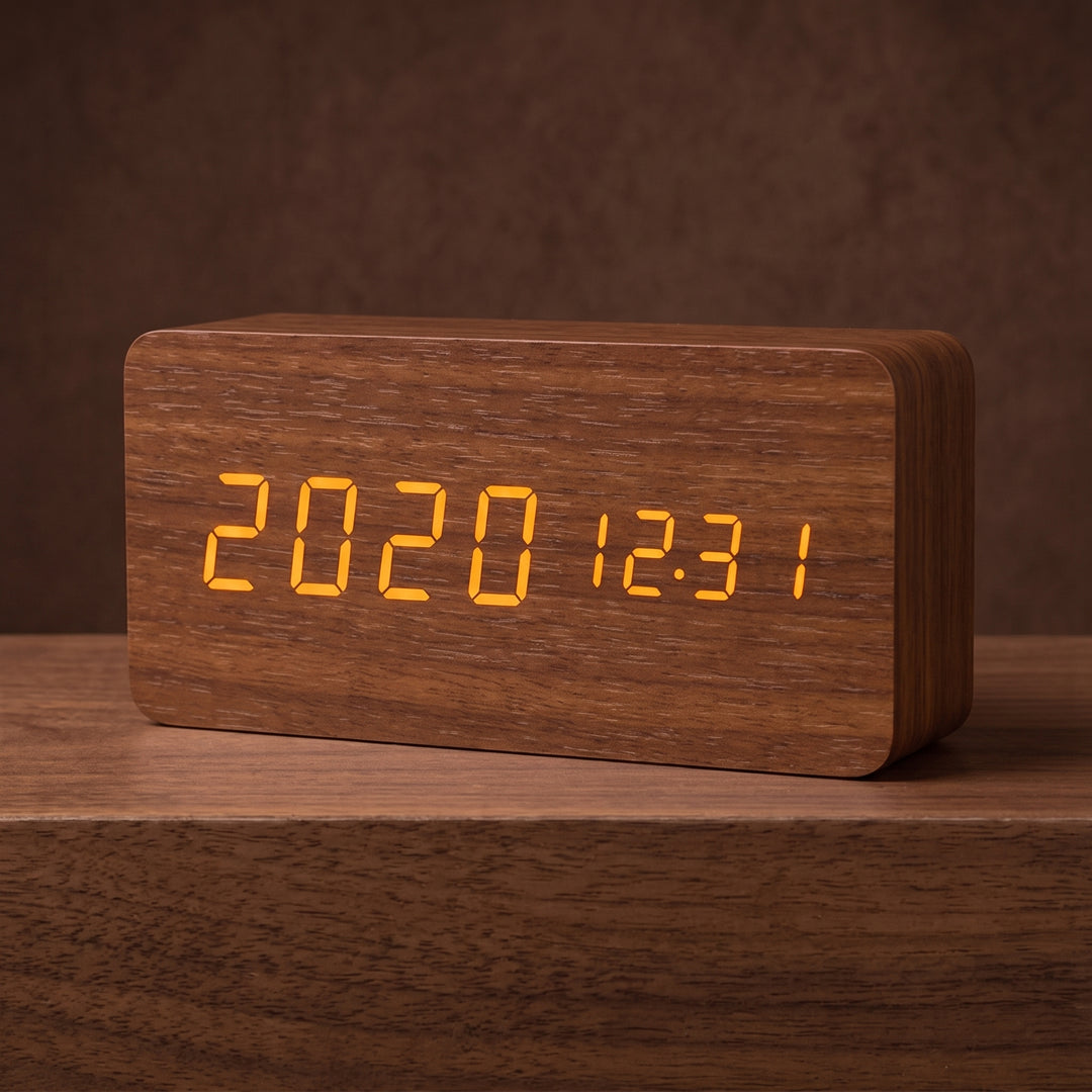 Felix Grant LED Wooden Clock