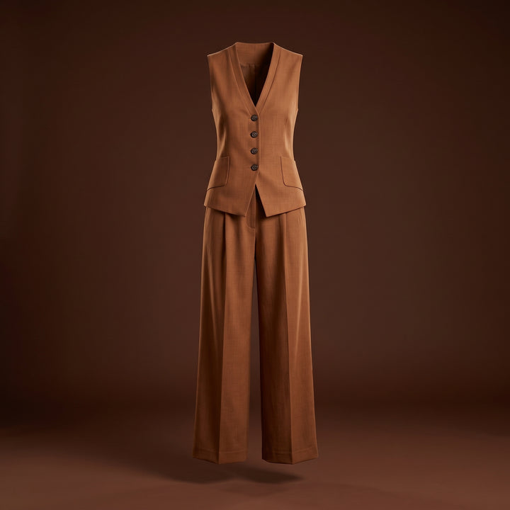 Aveline Rowe Tailored Vest and Wide Leg Pant Set