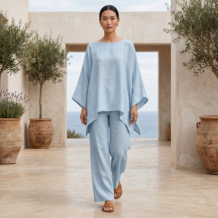 Seraphine Vale Linen Wide Leg Pant Set