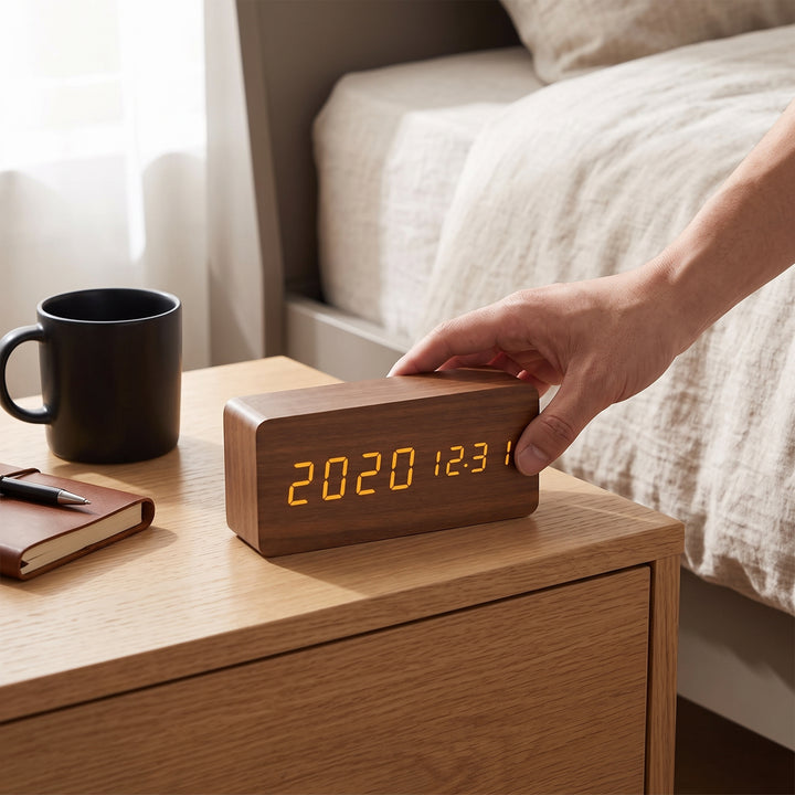 Felix Grant LED Wooden Clock