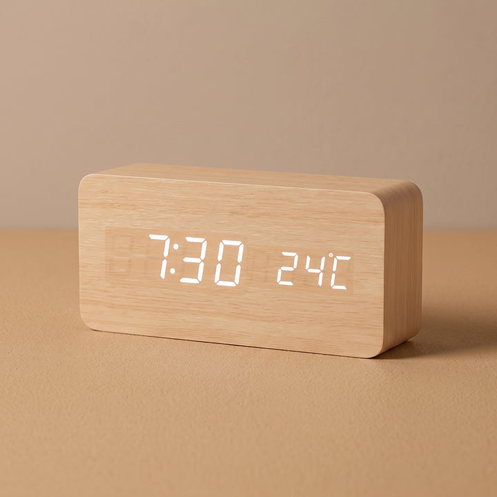Felix Grant LED Wooden Clock