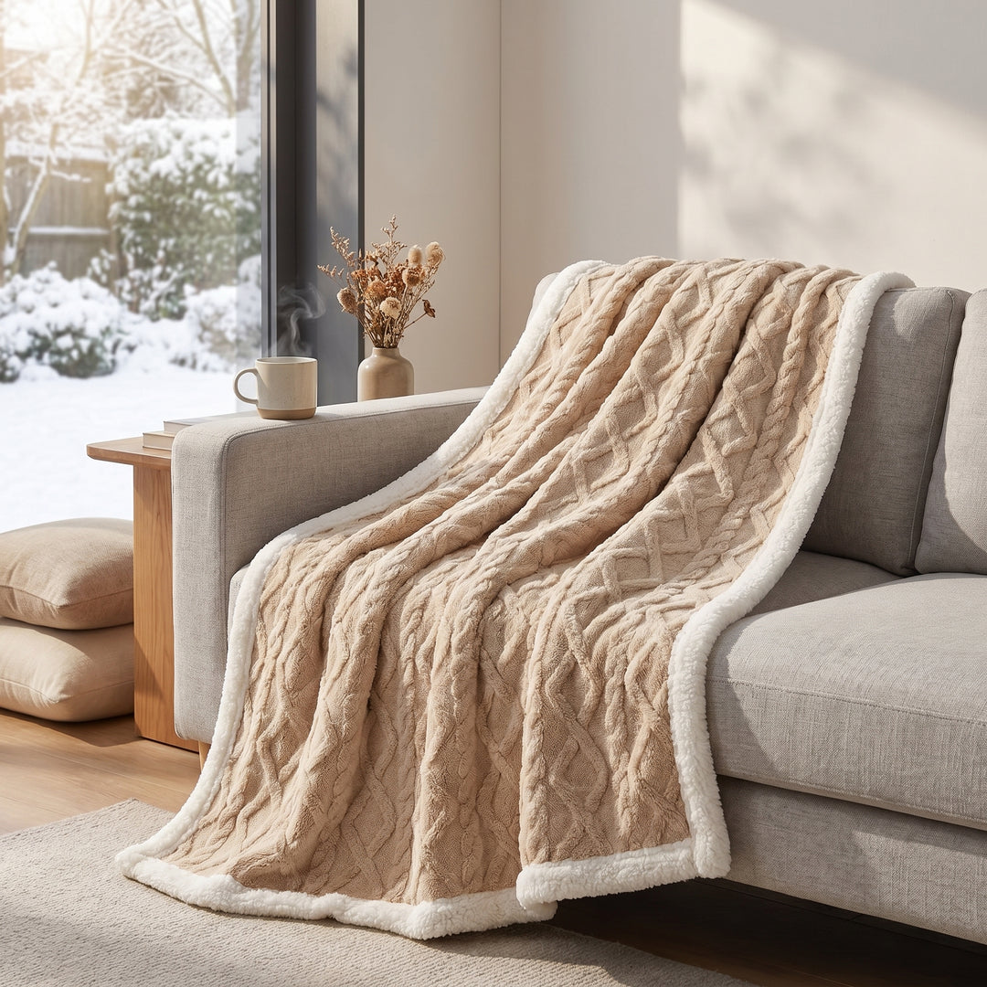 Harper Ridge Sherpa Fleece Throw