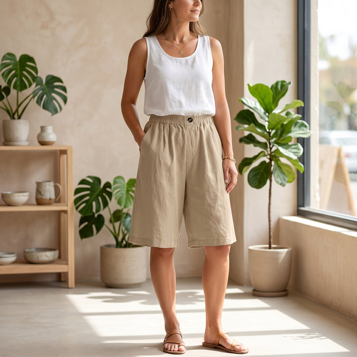 Olivia Breeze Linen Shorts