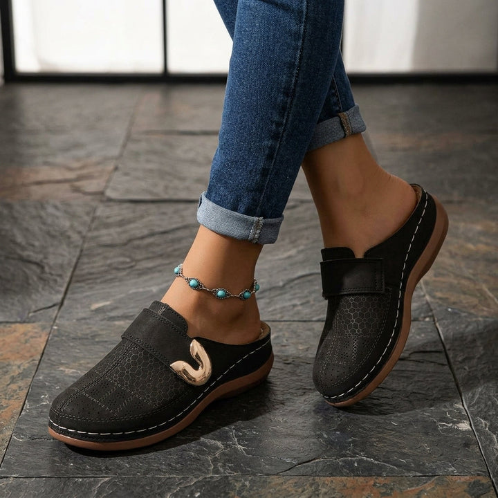 Bianca Woven Buckle Mule