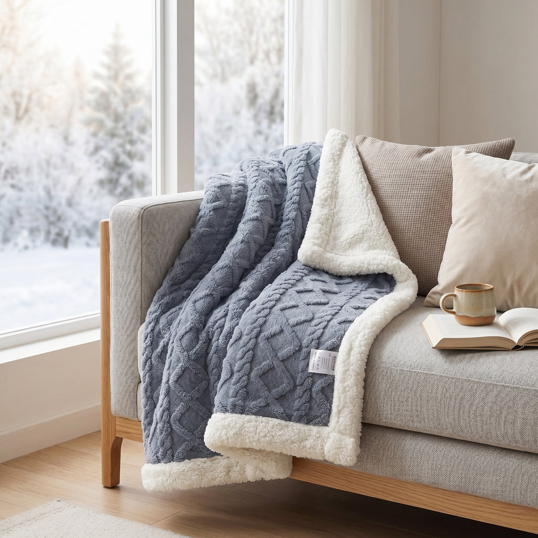 Harper Ridge Sherpa Fleece Throw