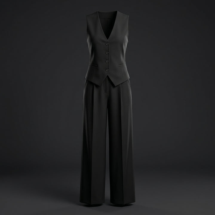 Aveline Rowe Tailored Vest and Wide Leg Pant Set