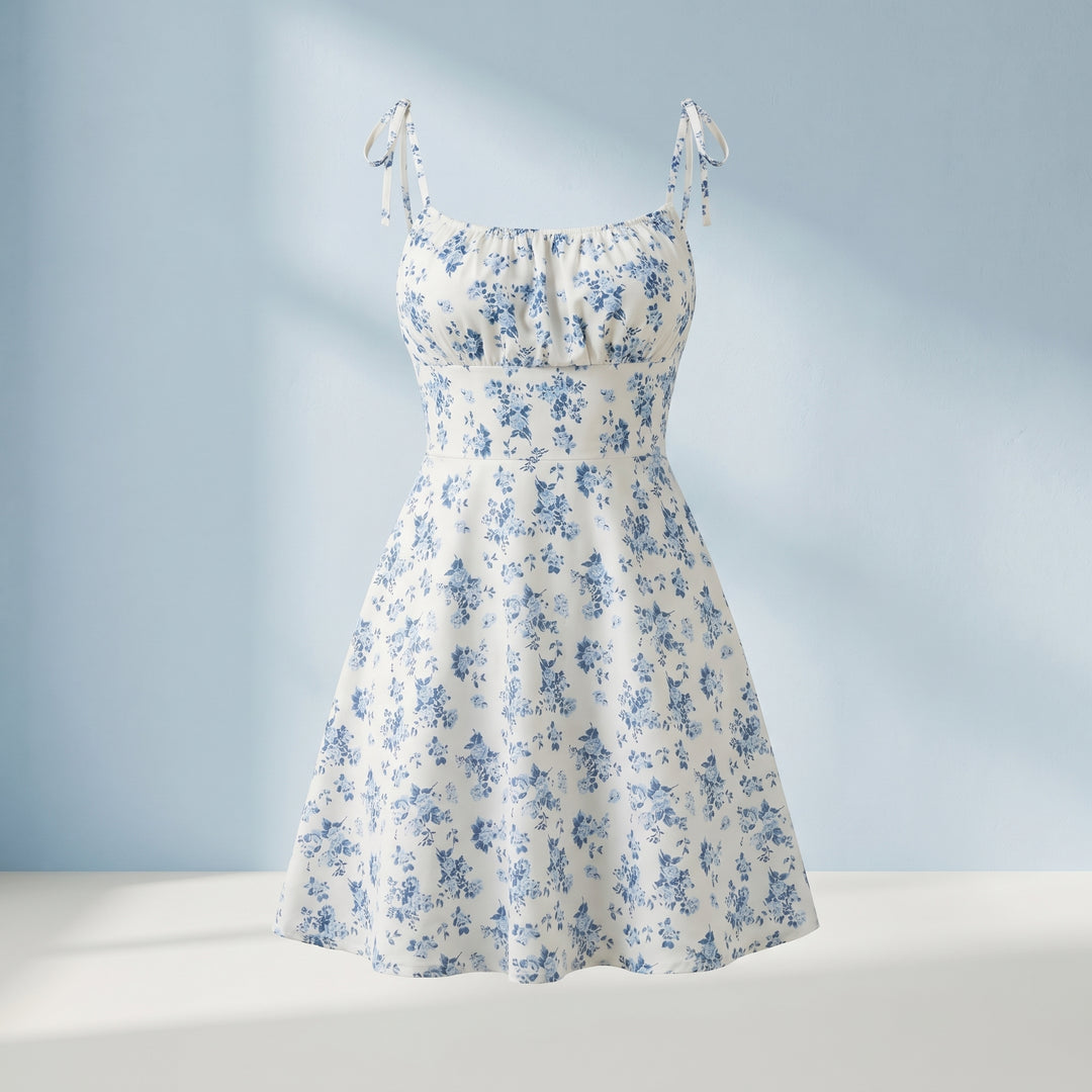 Amara Tie Strap Floral Mini Dress