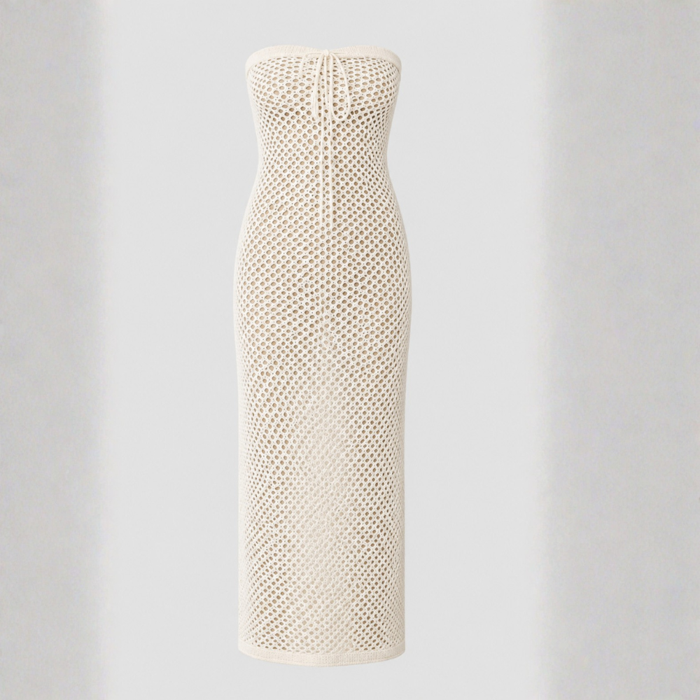 Marielle Crochet Strapless Midi Dress