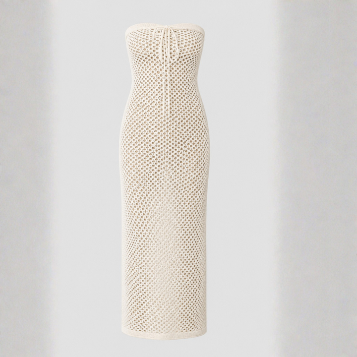 Marielle Crochet Strapless Midi Dress