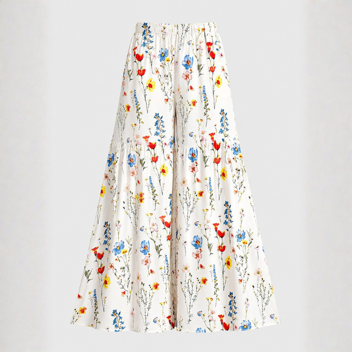 Bellamy Floral Tiered Wide-Leg Pants