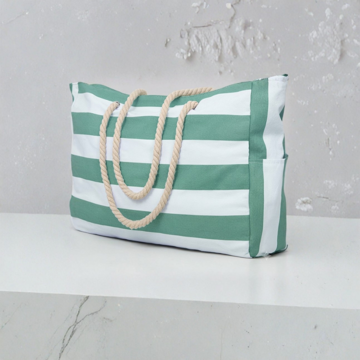 Cabana Striped Rope Handle Tote