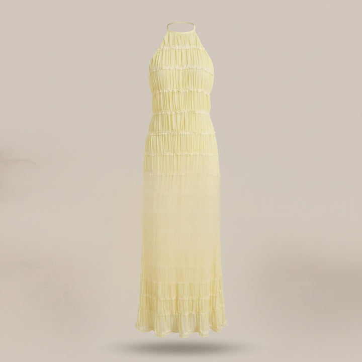 Sabrina Halter Textured Maxi Dress