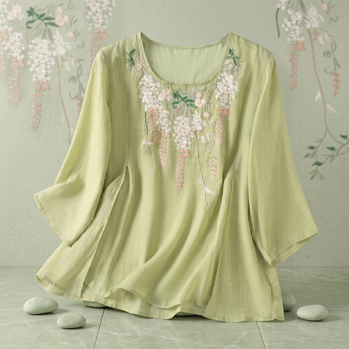 Elise Floral Embroidered Blouse