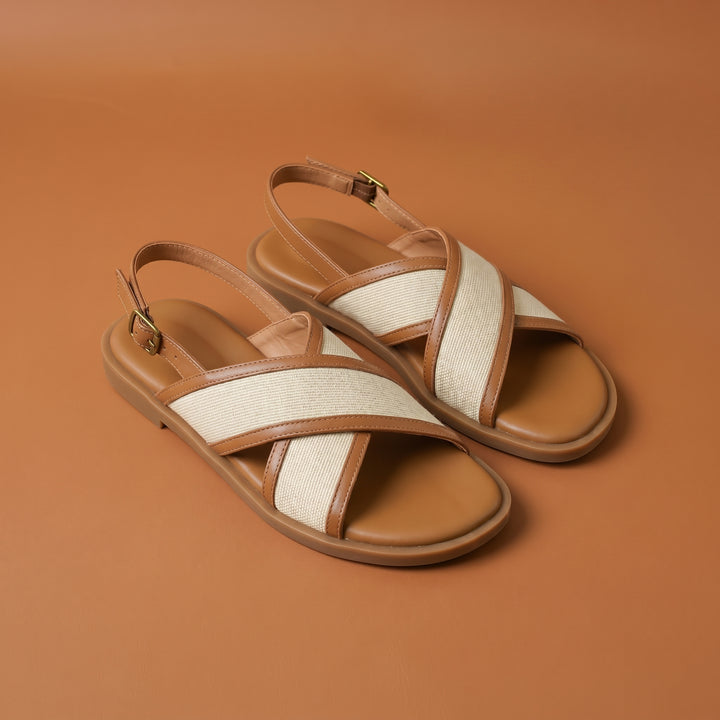 Isabella Cross Strap Slingback Sandals