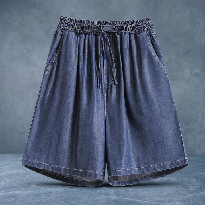 Adeline Relaxed Denim Drawstring Shorts