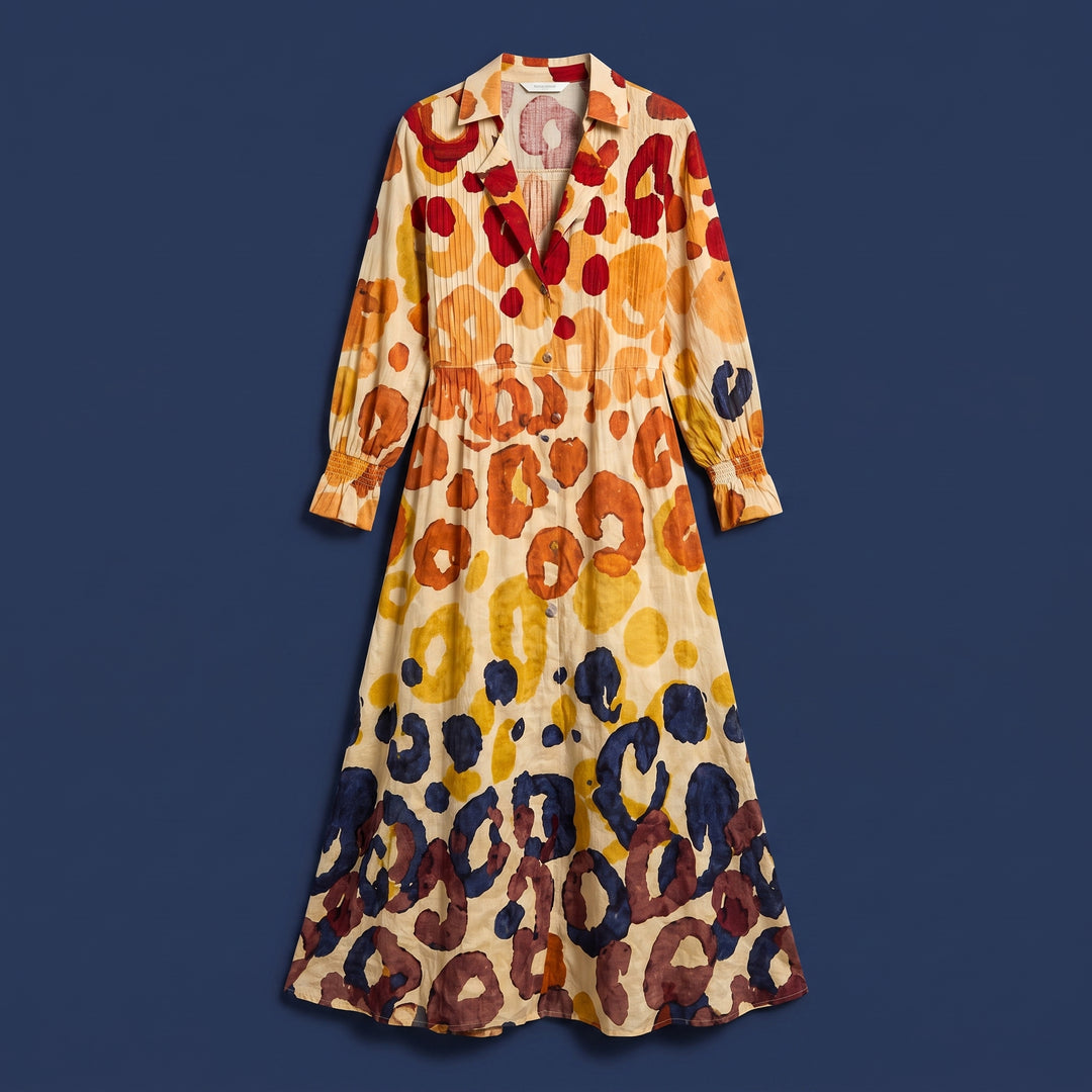 Maribelle Printed Maxi Shirt Dress