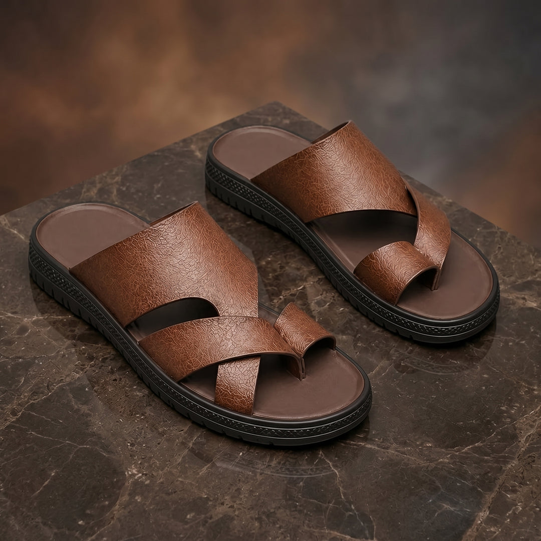 Matteo Rinaldi Woven Leather Slide Sandals