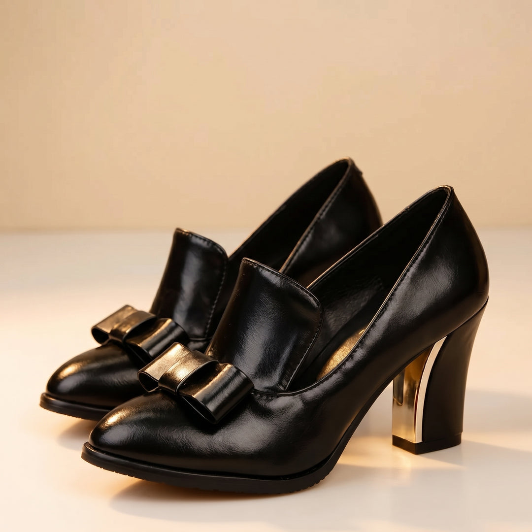 Bianca Bow Block Heel Pump