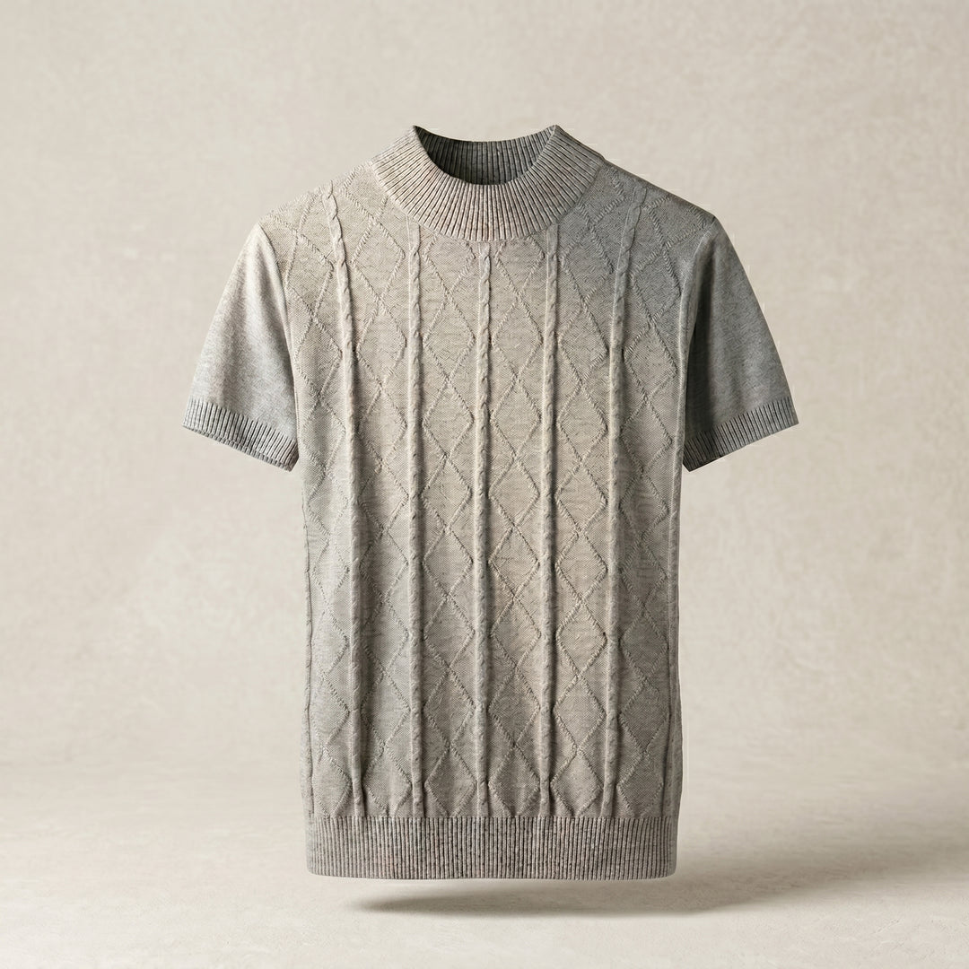 Calvin Cable Knit Mock Neck T-Shirt