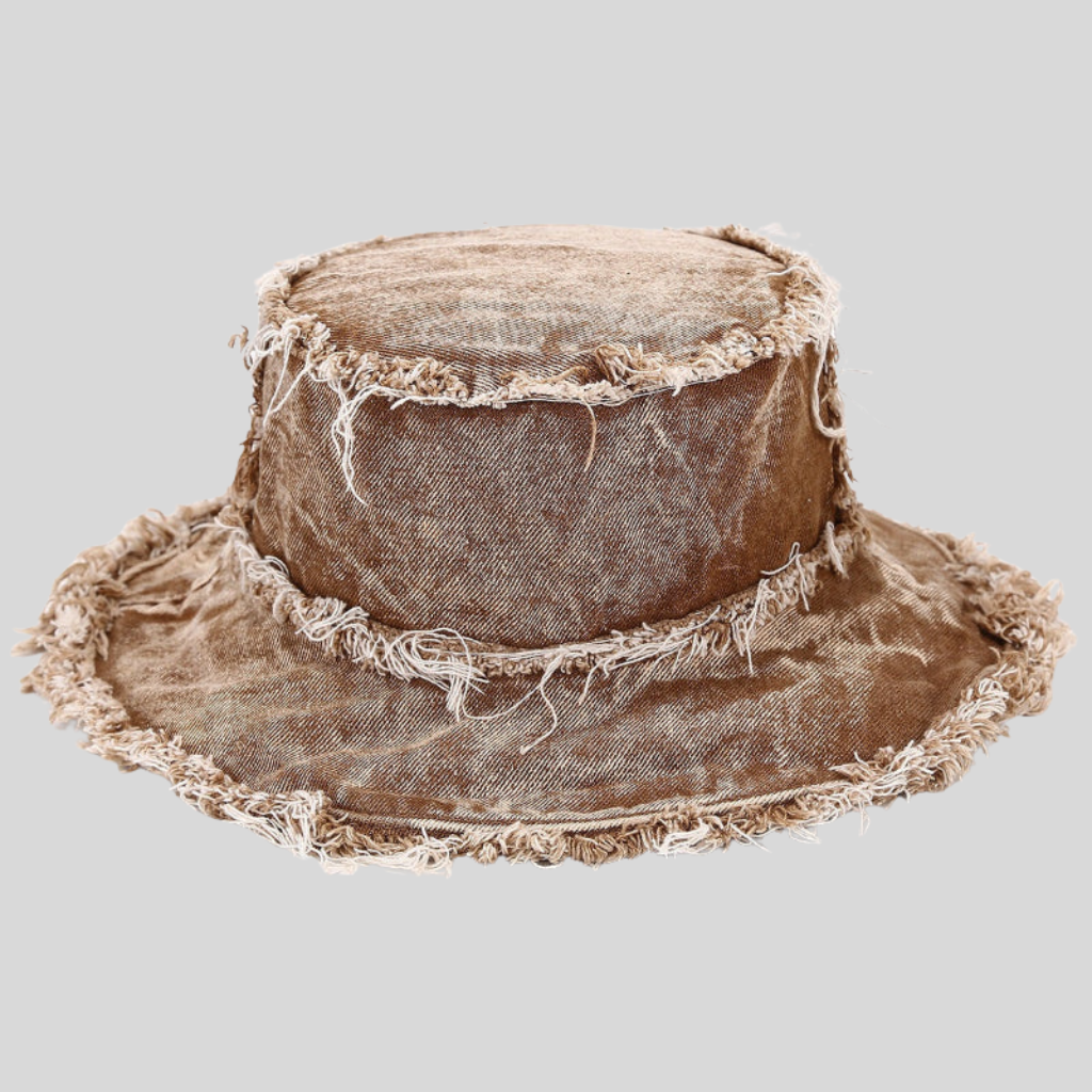 Frankie Frayed Denim Bucket Hat