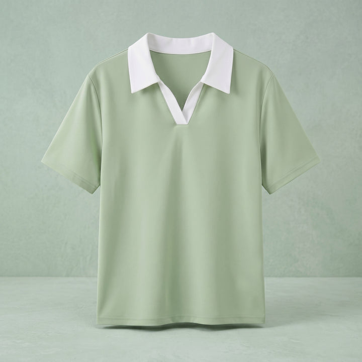 Thalia Contrast Collar Polo Top