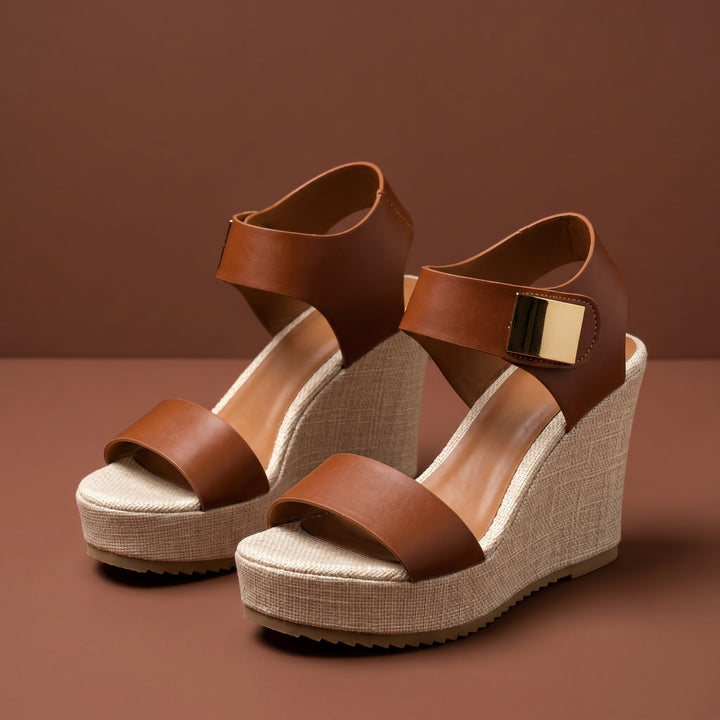 Valeria Knox Ankle Strap Platform Wedge Sandals