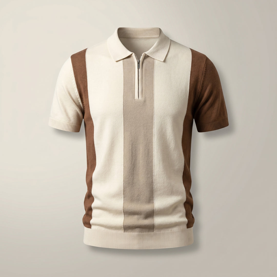 Julian Vertical Stripe Knit Polo