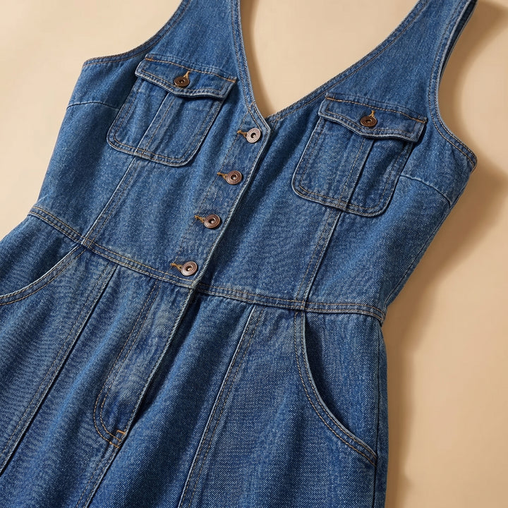 Arielle Pocket Denim Jumpsuit