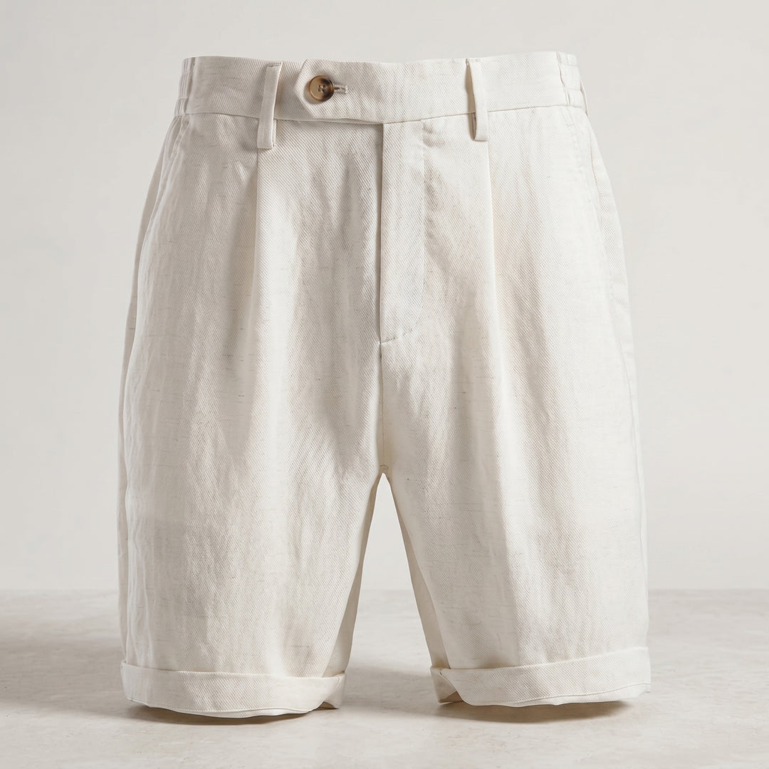Elleot Pleated Linen Blend Shorts