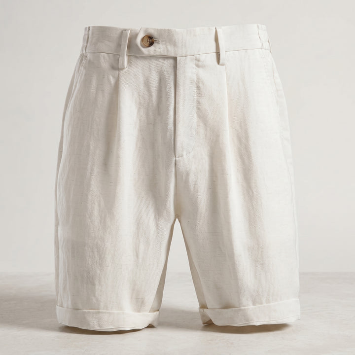 Elleot Pleated Linen Blend Shorts