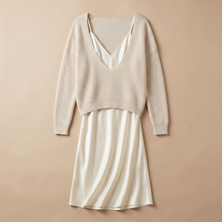 Evelyn Luxe Satin Dress Set