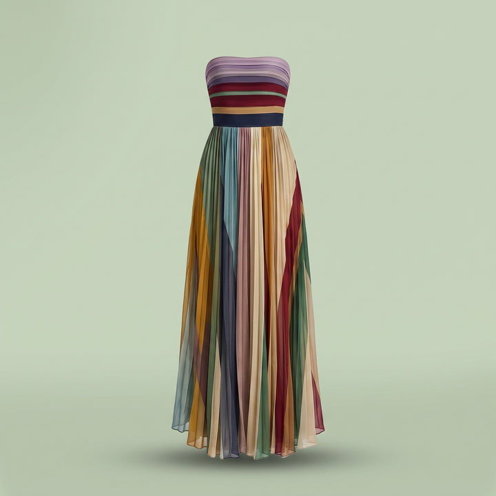 Seraphina Sunset Pleated Maxi Dress