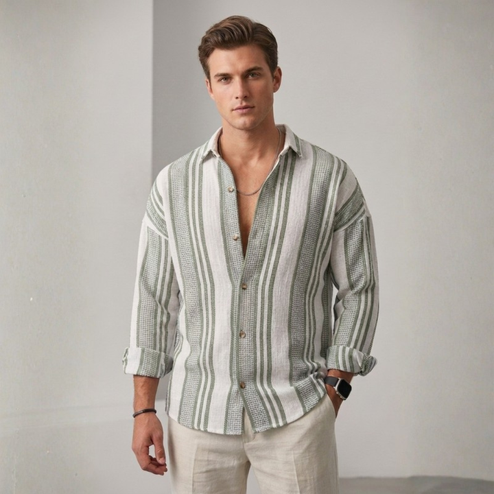 Theo Striped Linen Weave Shirt
