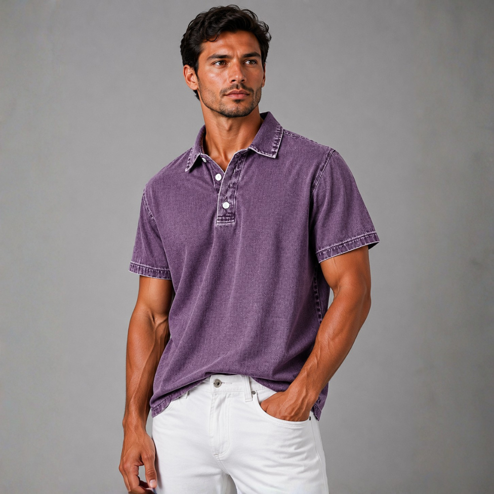 Diego Washed Denim Popover Shirt
