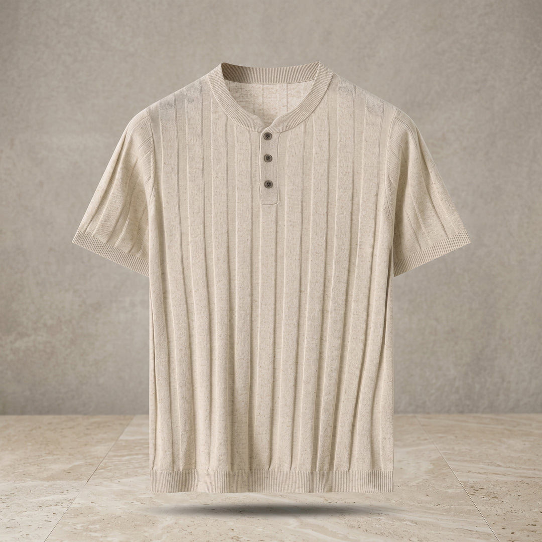 Julian Ribbed Henley Knit Shirt