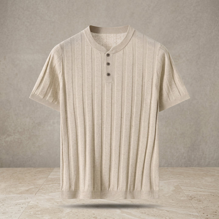 Julian Ribbed Henley Knit Shirt