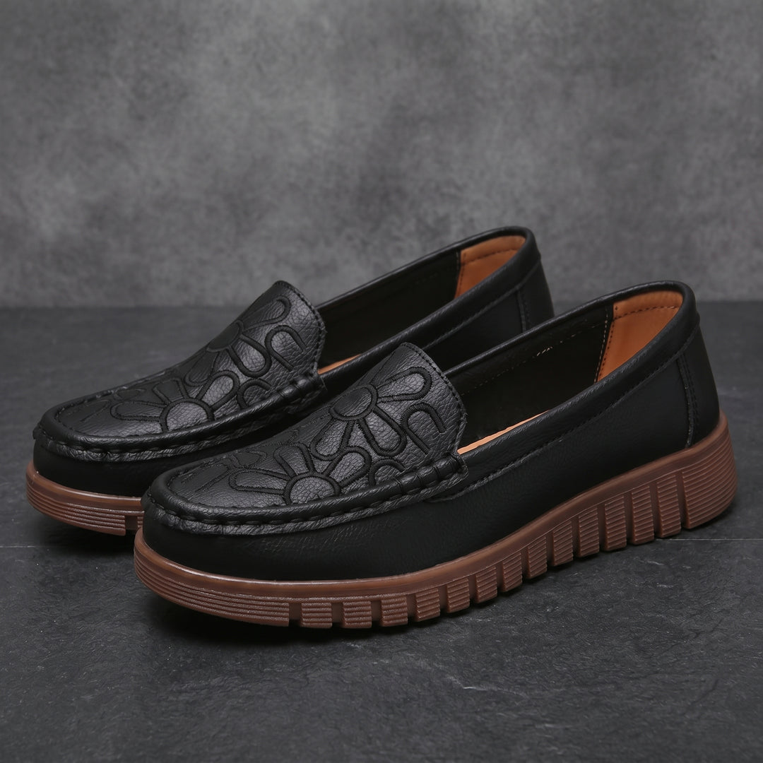 Elara Floral Embossed Loafer