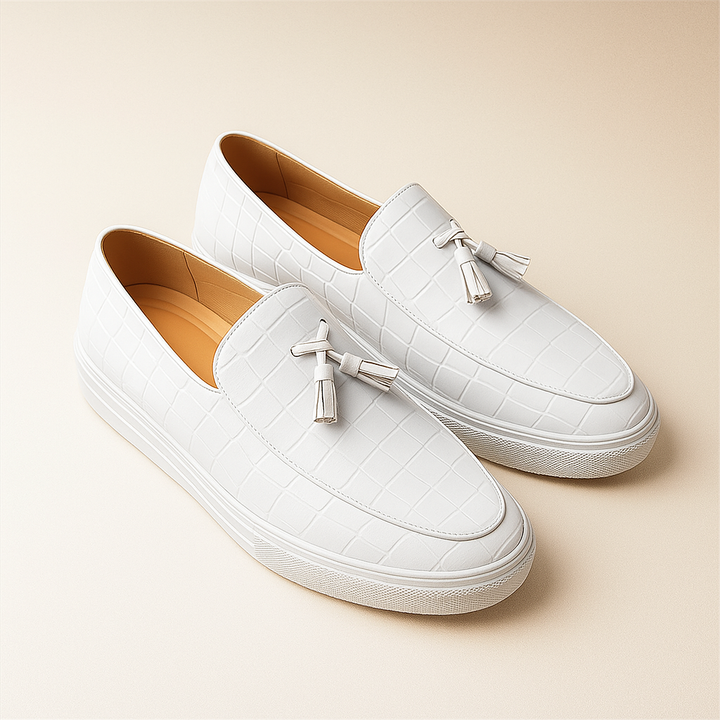 Grayson Blanc Tassel Loafers