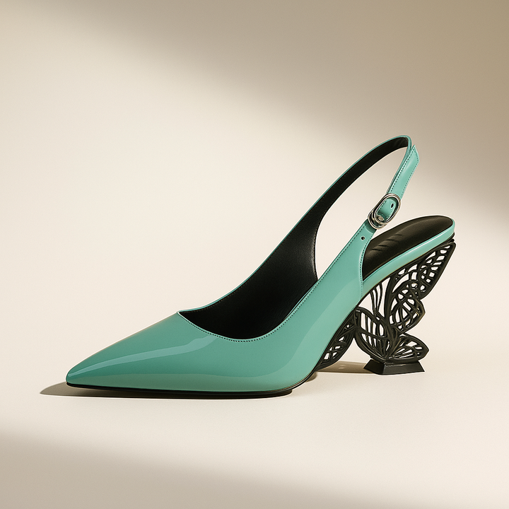 Luna Leather Butterfly Heels