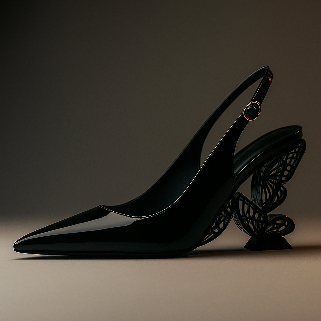 Luna Leather Butterfly Heels