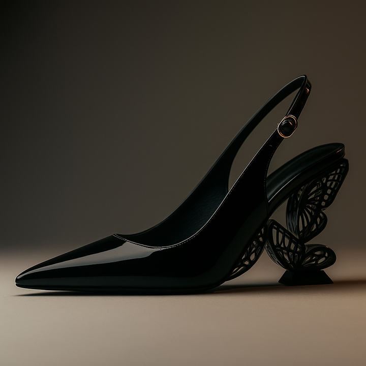 Luna Leather Butterfly Heels