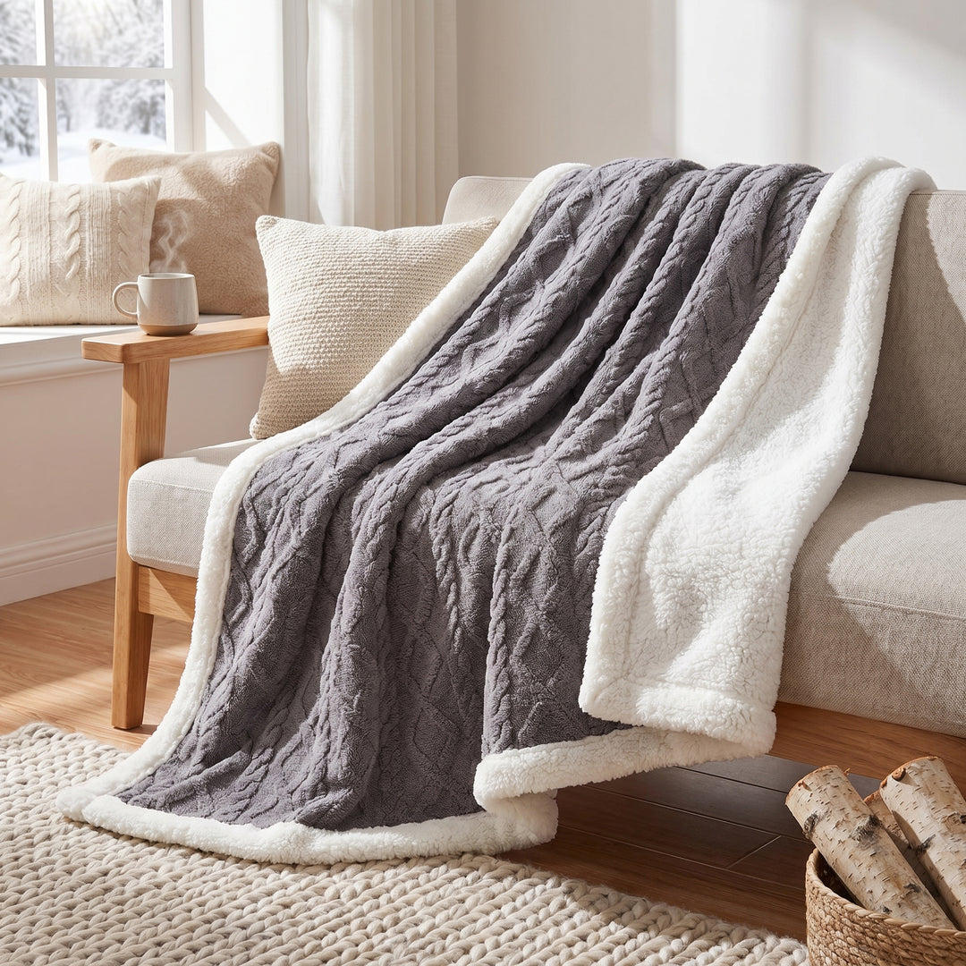 Harper Ridge Sherpa Fleece Throw