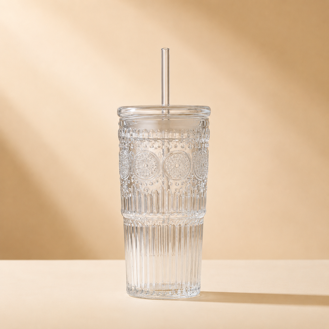 Marbella Embossed Glass Tumbler