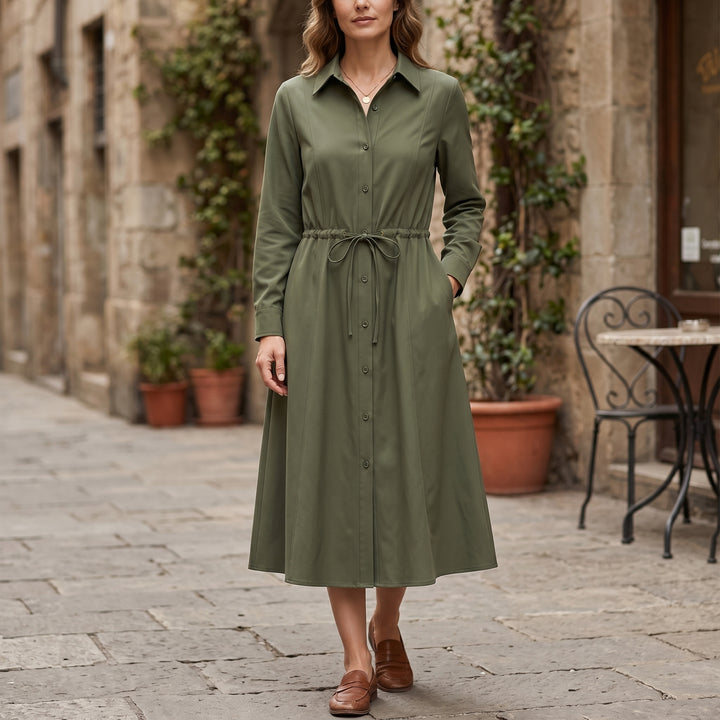 Adriana Drawstring Shirt Dress