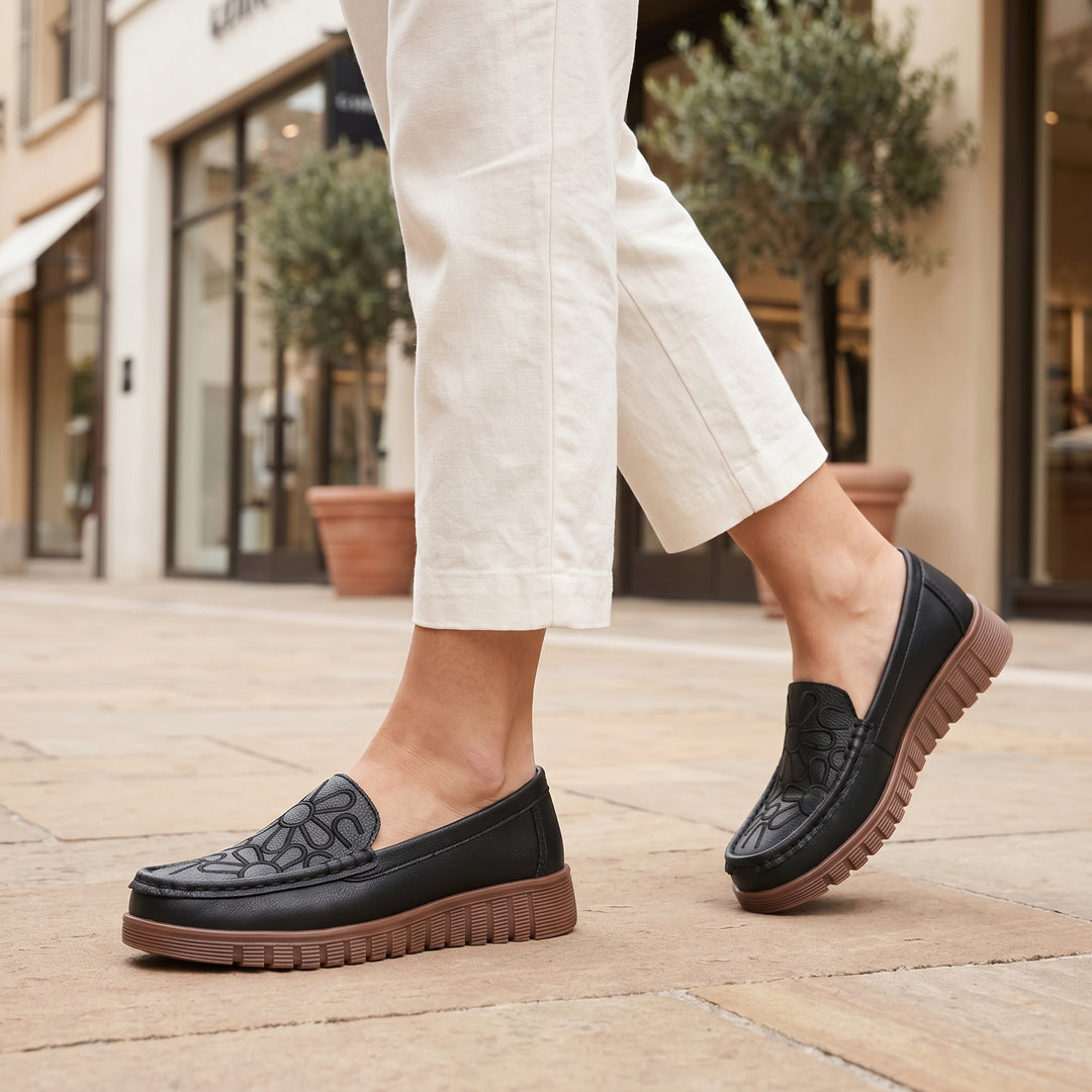 Elara Floral Embossed Loafer
